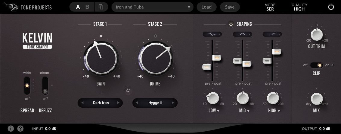 Tone Projects Kelvin : saturation à deux étages avec contrôle du spectre harmonique généré
