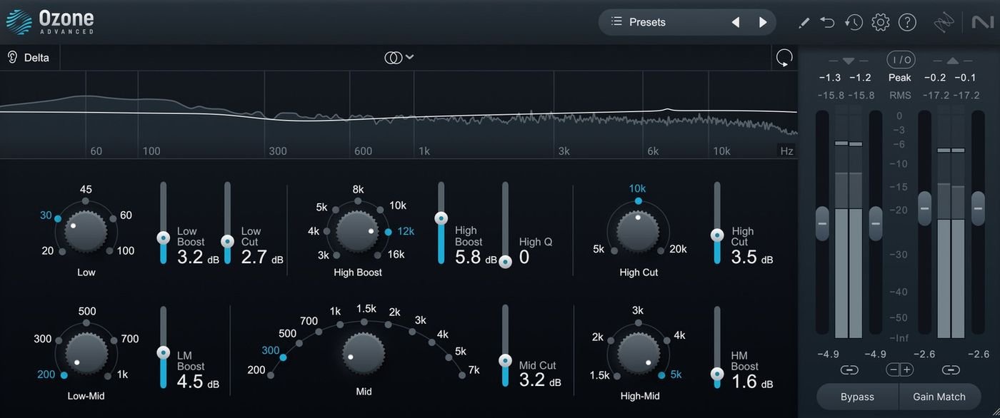 Tonal Balance Control : le spectre du mix comparé en temps réel à des milliers de productions commerciales du même genre